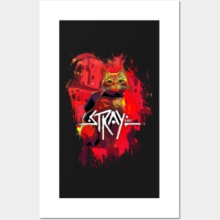 stray cat game logo design Posters and Art